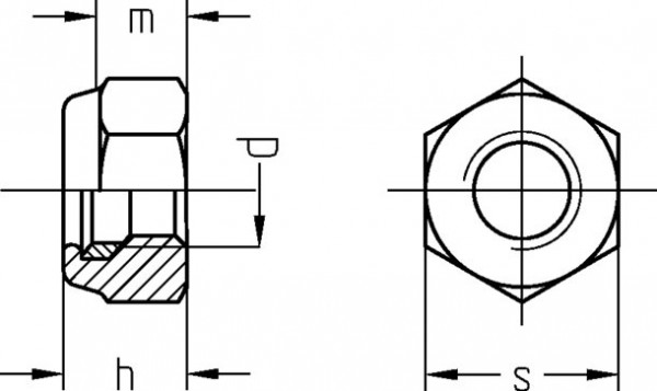 Dresselhaus Sicherungsmuttern, hohe Form ISO 7040 73181660 galv. verzinkt gelb chromatiert M 8 mm 10