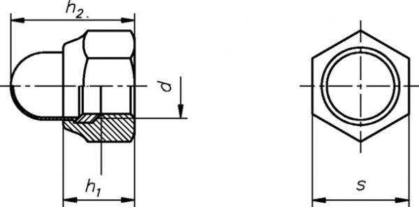 Dresselhaus Sicherungs-Hutmuttern 73181660 schwarz verzinkt M 6 mm 1000 Stück