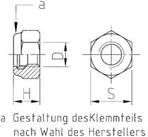 Dresselhaus Sechskantmuttern mit Klemmteil (Ganzmetallmuttern) Kl.8 ISO 7042 73181660 galv. verzinkt
