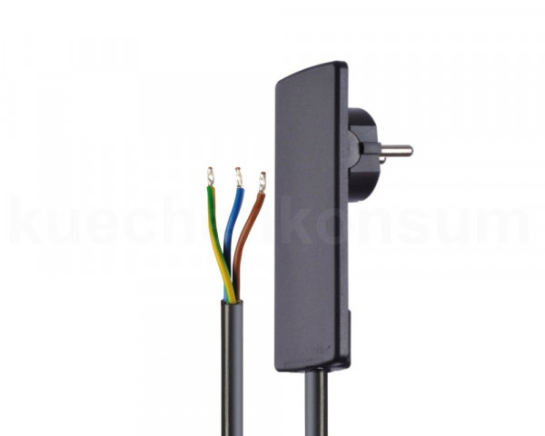 Schulte EVOline Plug 01.511 Flachstecker 1.5 m mit Anschlusskabel schwarz